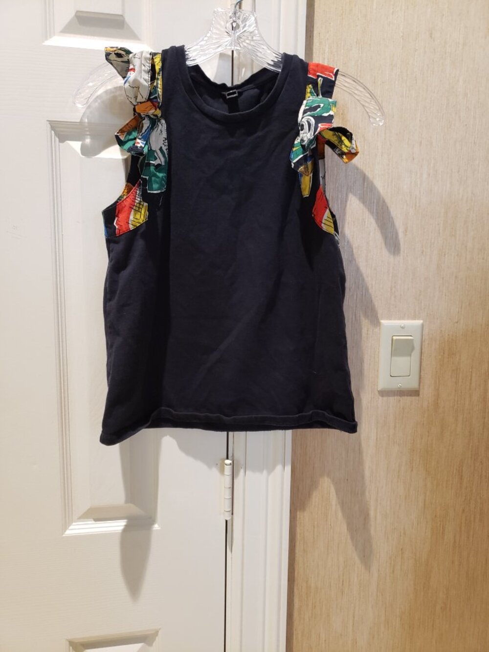 J. CREW BLACK TOP WITH TRIM  - S